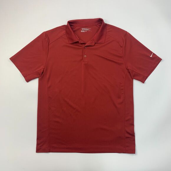 Nike Golf Shirt Men L Red Tour Performance Lightweight Short Sleeve Dri Fit Polo - Picture 2 of 12